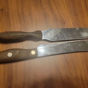 Cutco Set of Two Stainless Steel Knives with Wooden Handles